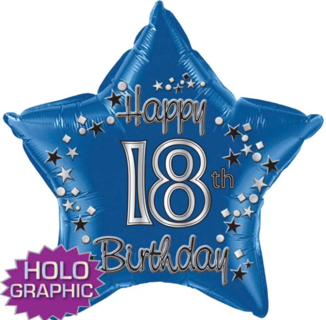 Ballon aluminium fantaisie 21" "Joyeux 18ème Anniversaire"