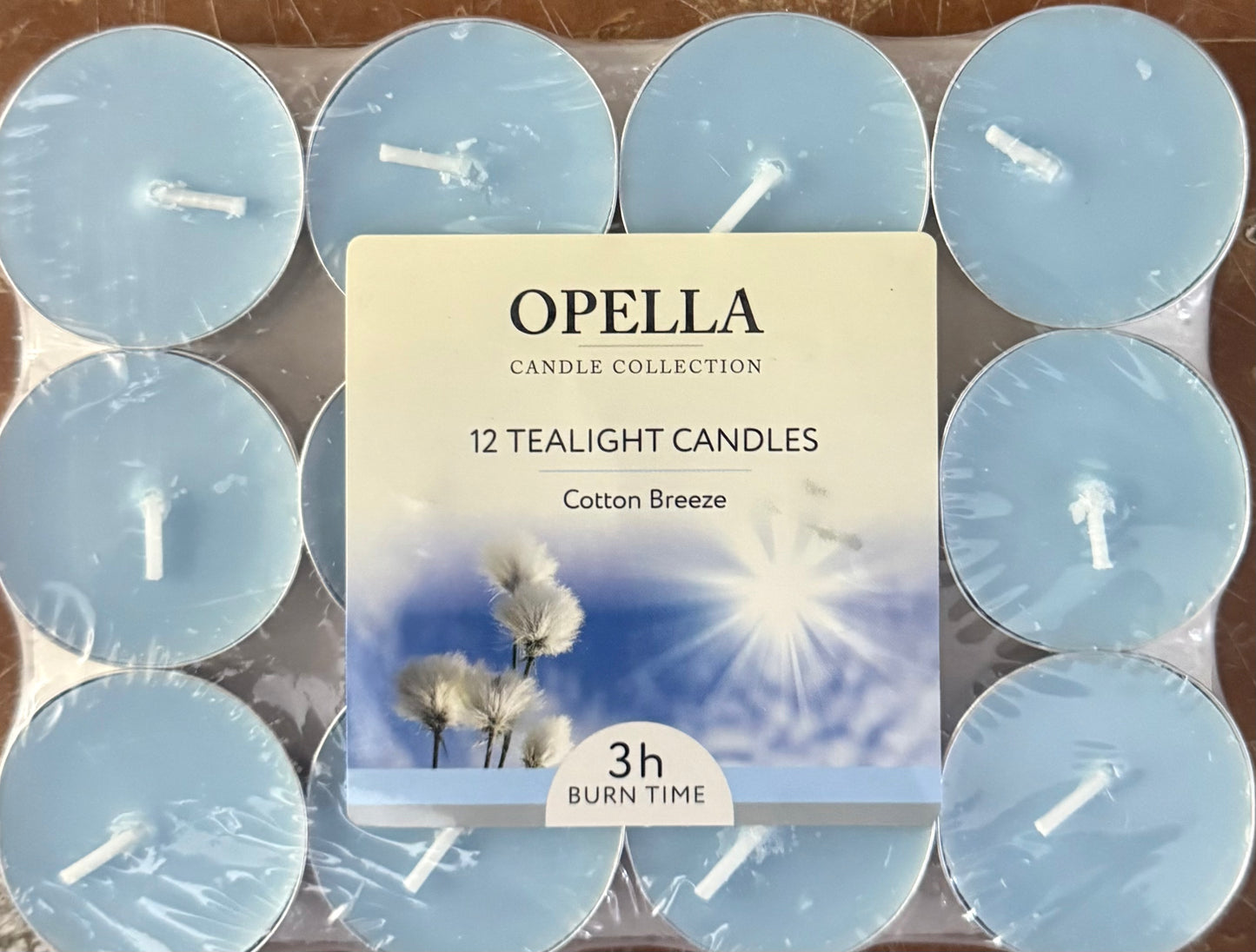OPELLA 12 BOUGIES CHAUFFE-PLAT COTON BRUME