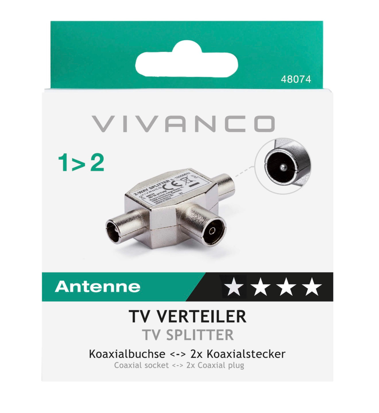 VIVANCO 1>2 ANTENNE TV SPLITTER