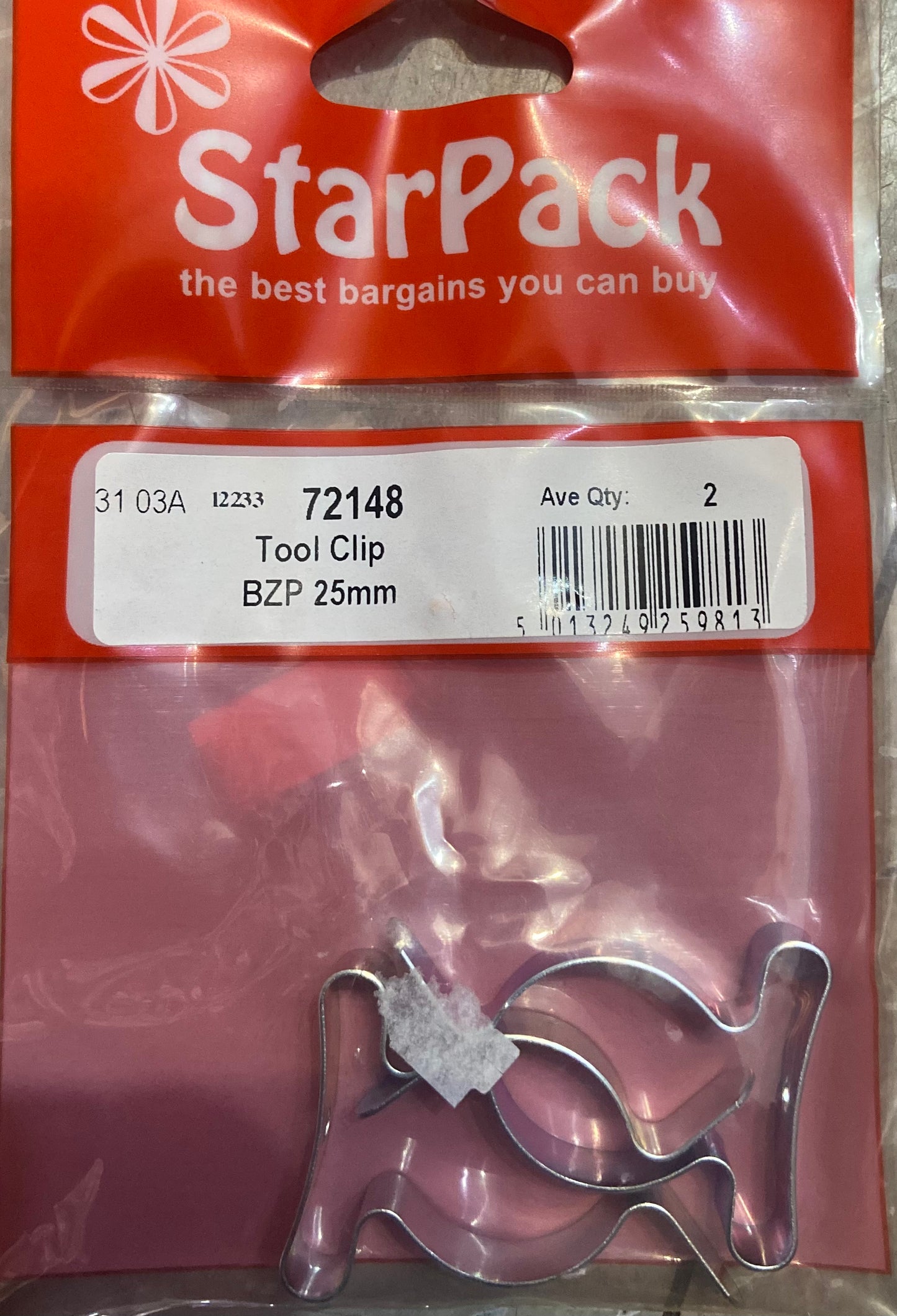 STARPACK TOOL CLIP BZP 25mm