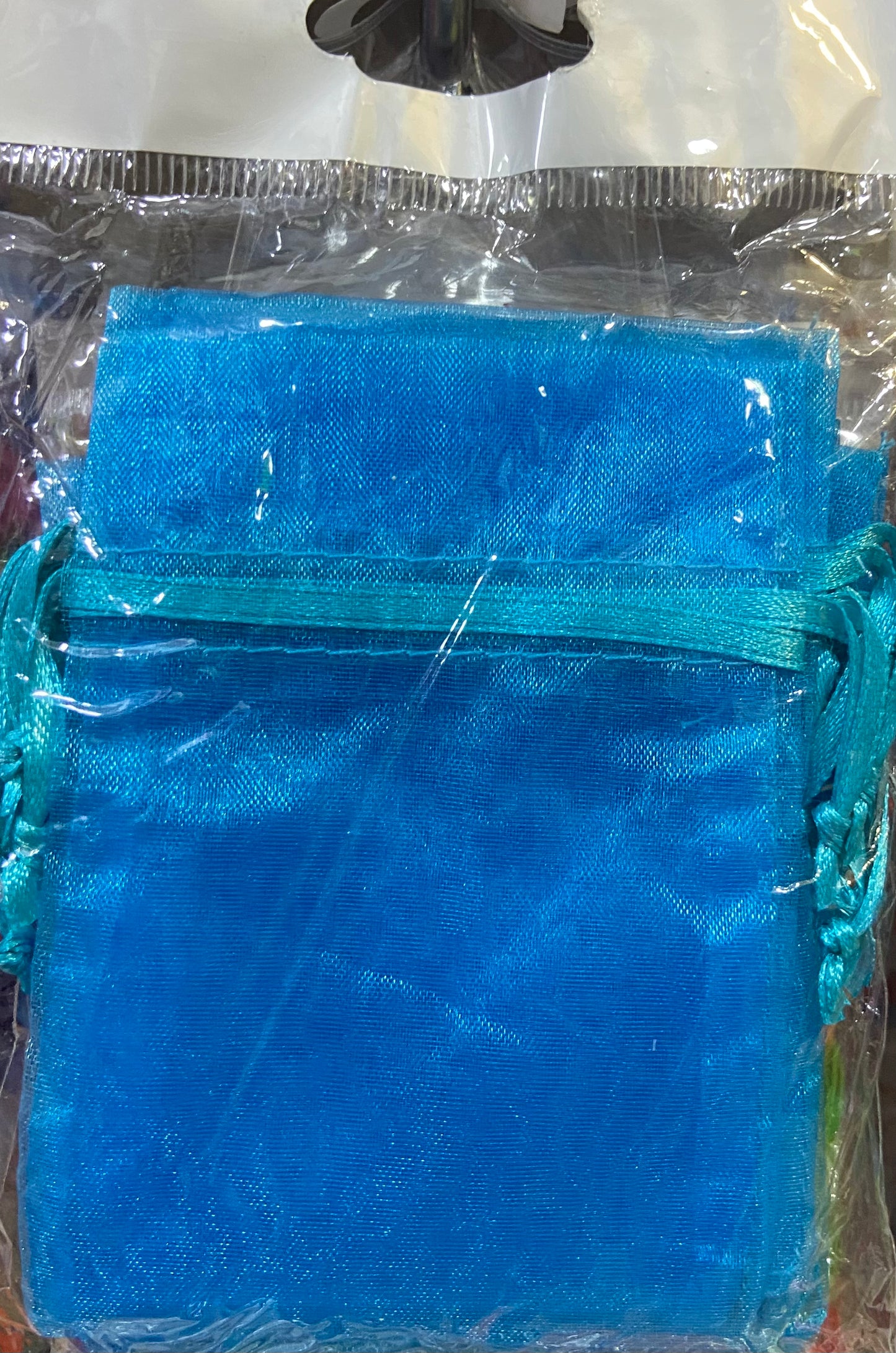 TURQUOISE ORGANZA BAG 3x4”
