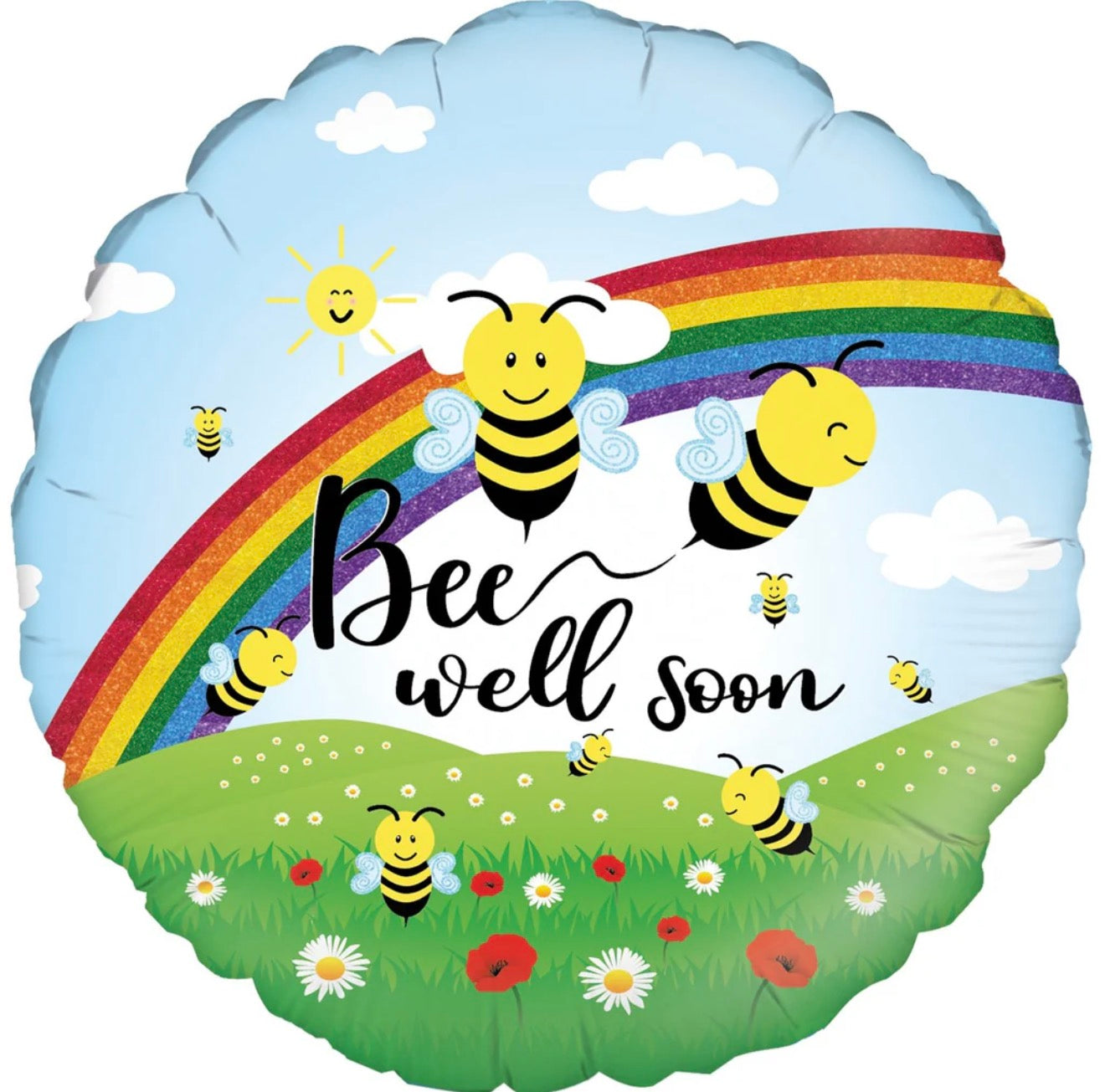 BALLON ALUMINIUM 18 PO « BEE WELL SOON »
