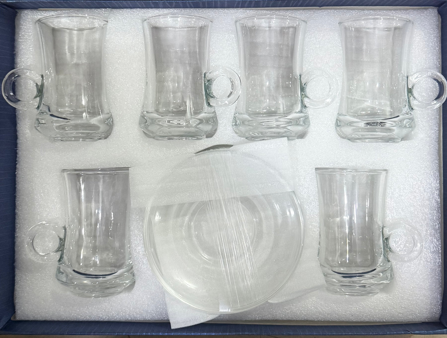 6+6 GLASS CUP SAUCER CLEAR