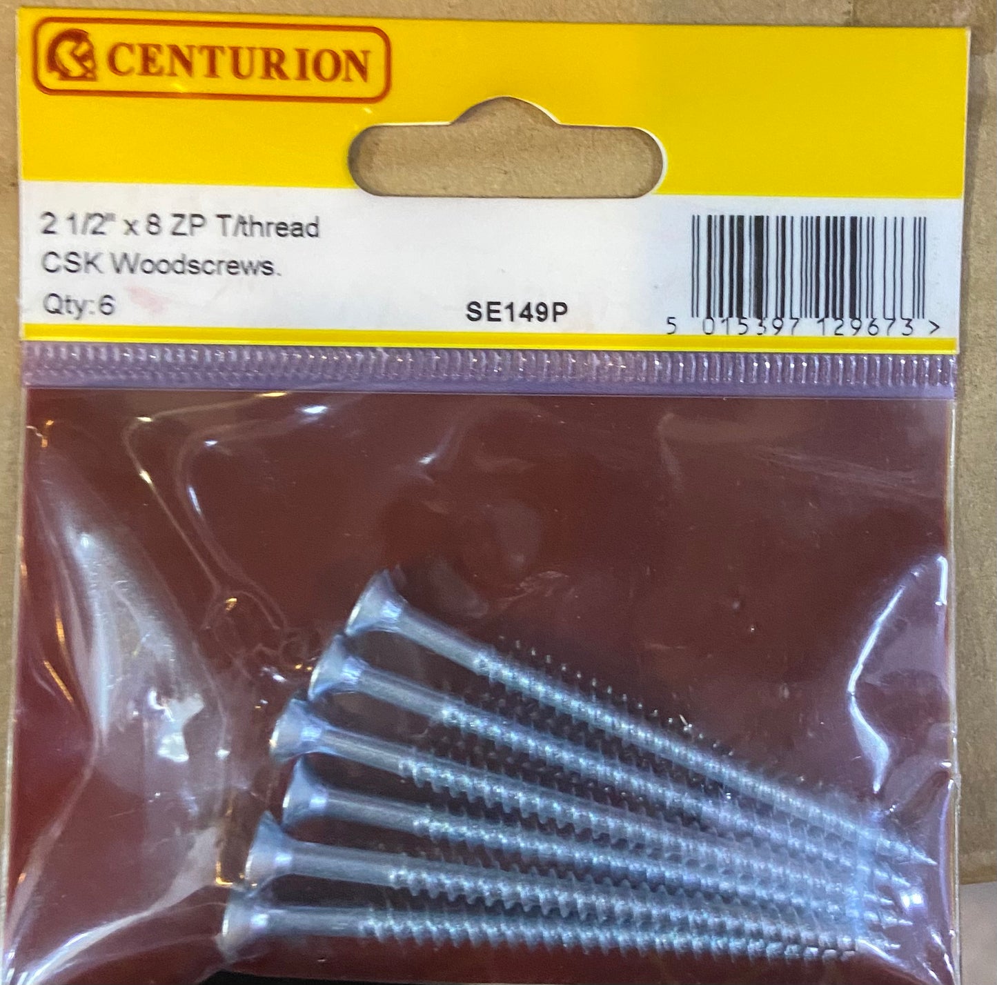 VIS À BOIS CENTURION 2 1/2” x 8 ZP FILETAGE CAK