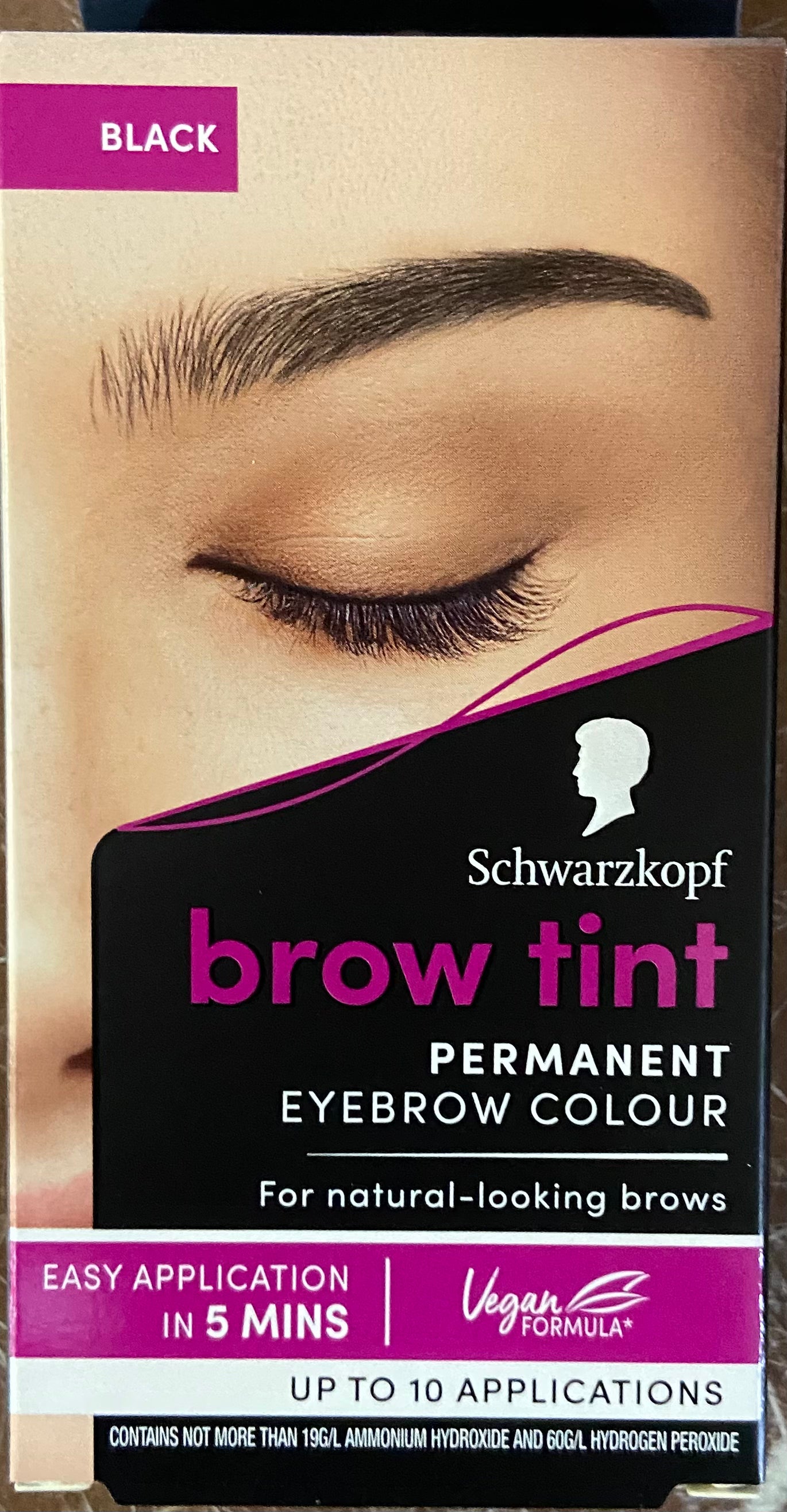 BLACK BROW TINT PERMANENT EYEBROW COLOUR