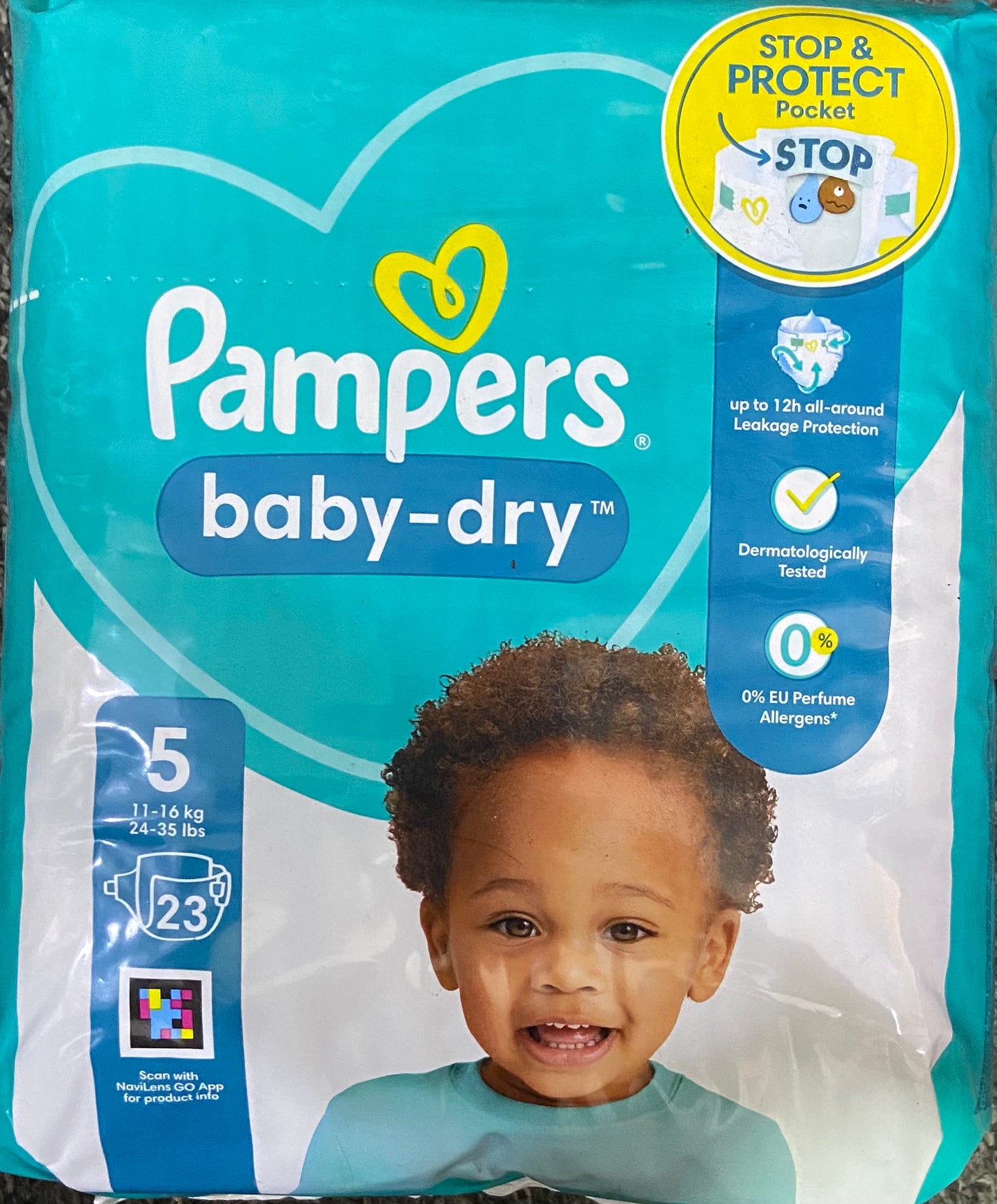 PAMPERS NAPPIES BABY DRY SIZE 5 23S