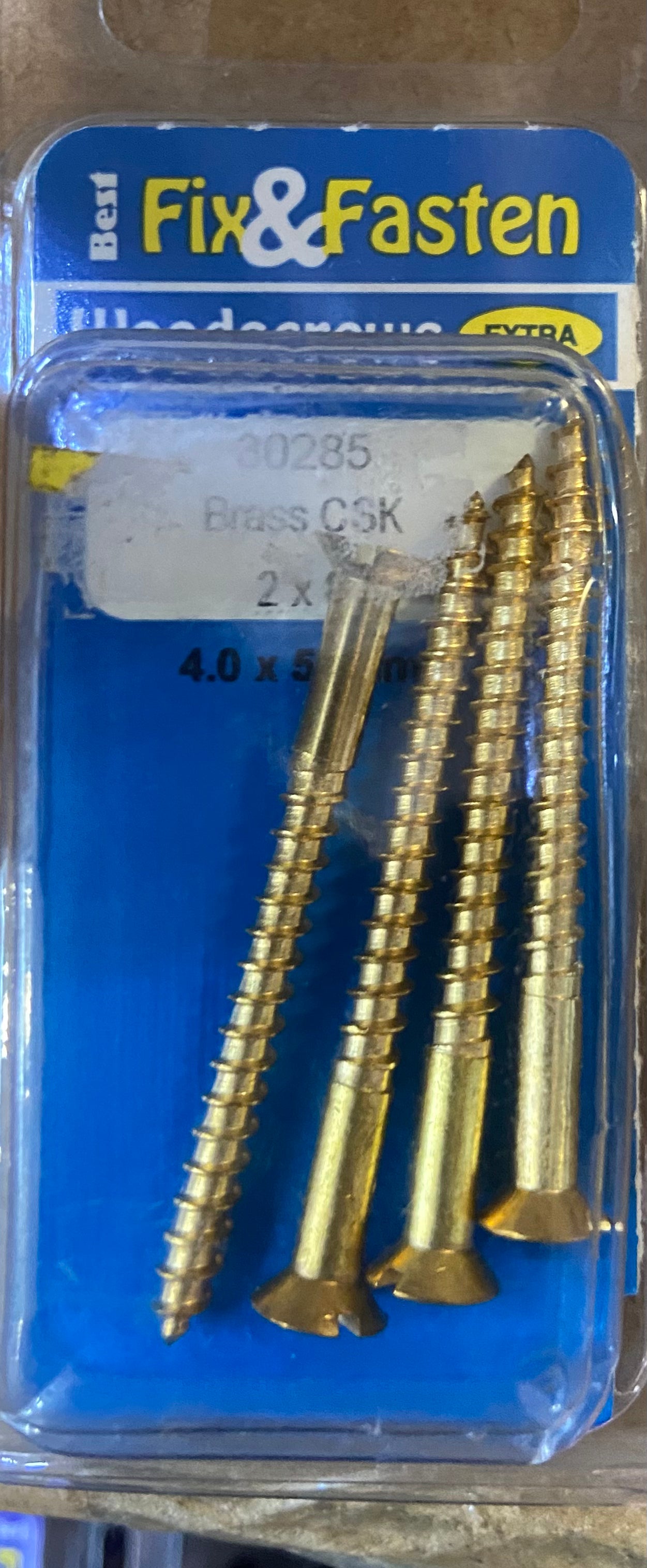 VIS À BOIS LAITON TÊTE FRAISÉE 2x8