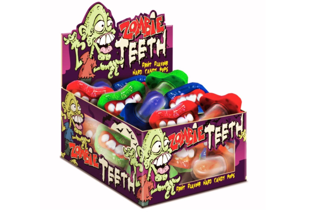 SUCETTES BONBONS DURS AUX DENTS DE ZOMBIE, SAVEUR FRAISE