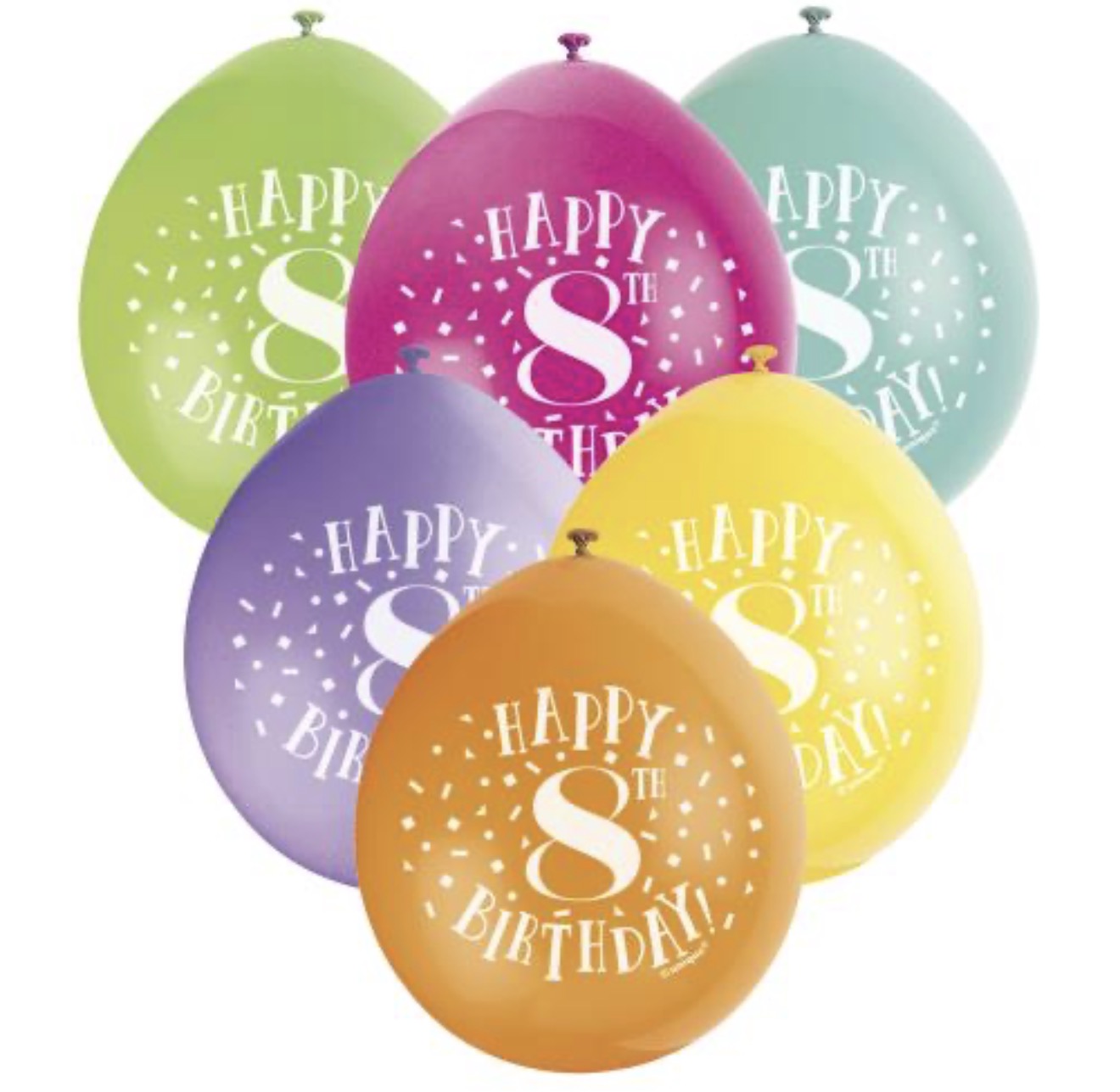 BALLONS DE BAUDE EN LATEX 9 POUCES UNIQUE JOYEUX 8e ANNIVERSAIRE 10