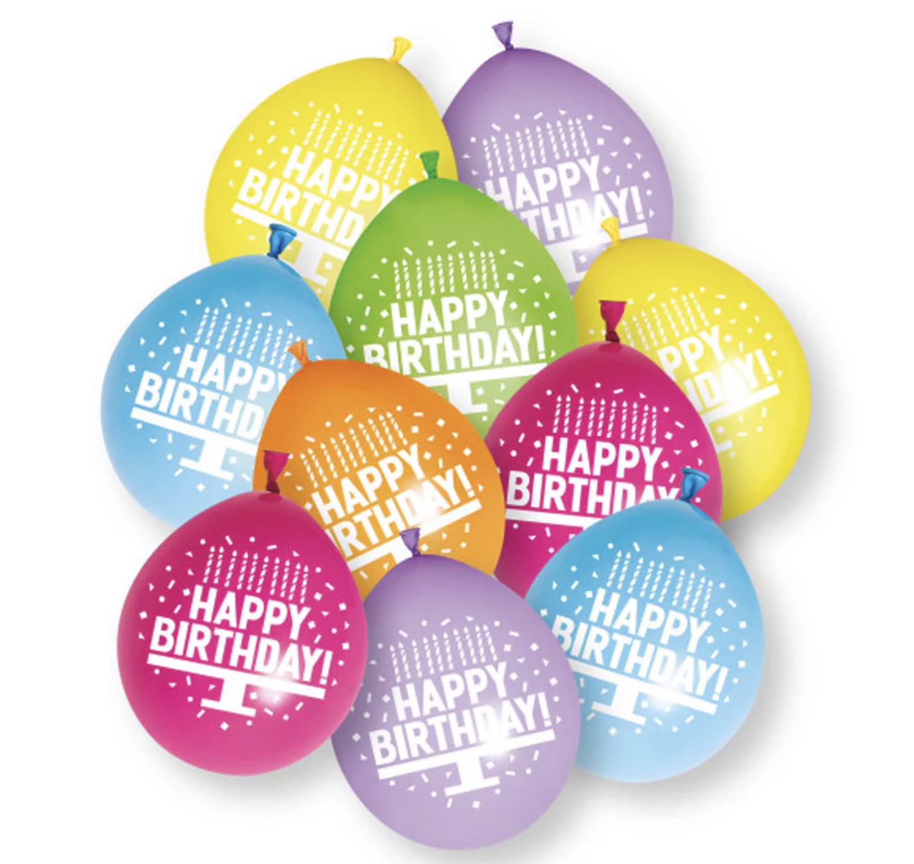 9in UNIQUE HAPPY BIRTHDAY LATEX BALLOONS 10