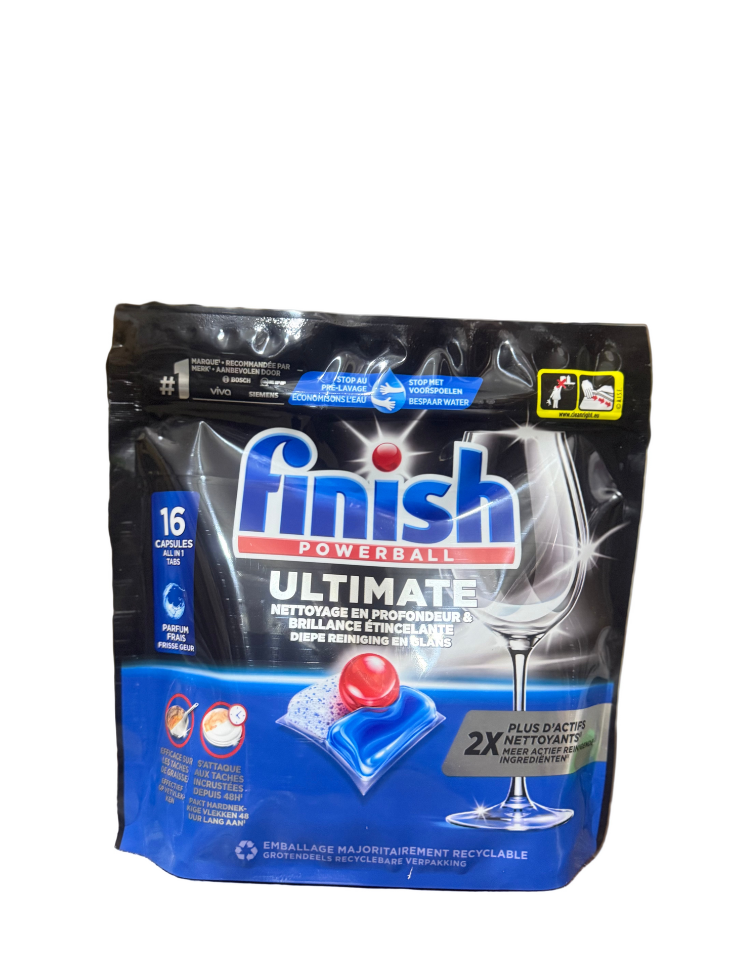 FINISH POWERBALL PASTILLES LAVE-VAISSELLE ULTIMATE 16 TOUT EN 1