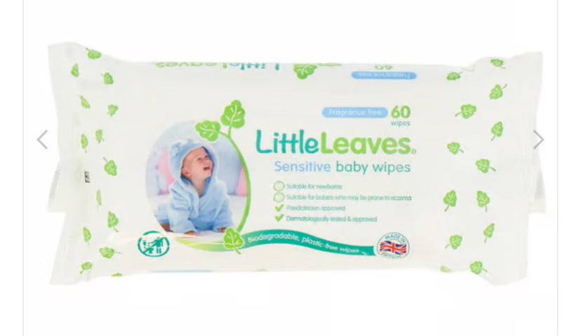 Little Leaves Sensitive Fragrance Free Baby Wipes 60 Pack