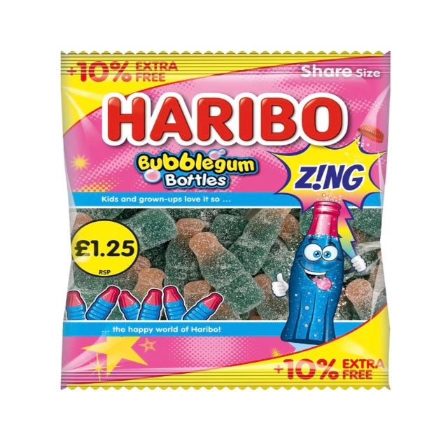 HARIBO BUBBLEGUM BOTTLES 176gm