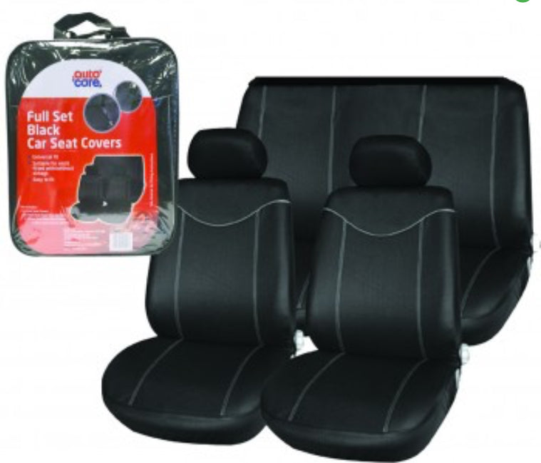 AUTO CARE FULL SET BLACK CAR SEAT COVERS