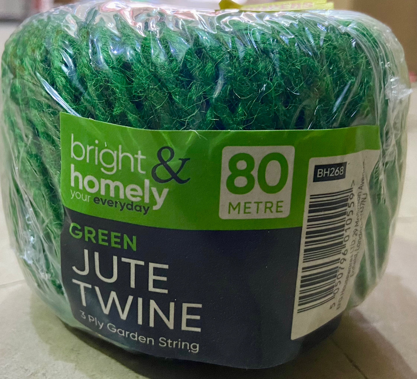 FICELLE DE JUTE VERTE 3 PLIS POUR JARDIN 80 m