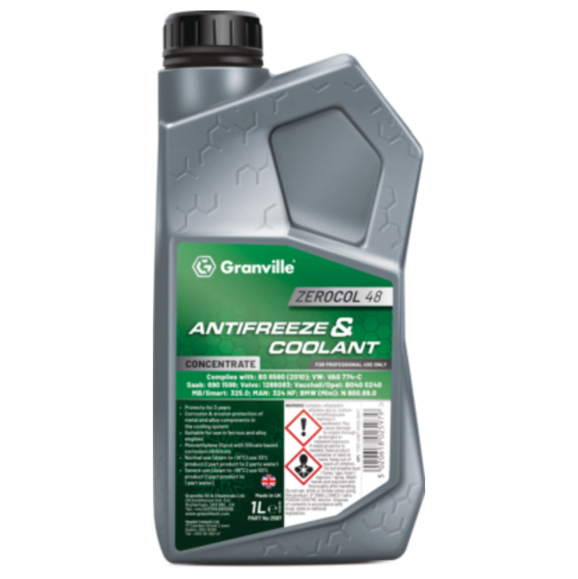 GRANVILLE ZEROCOL 48 GREEN ANTIFREEZE & COOLANT 1L