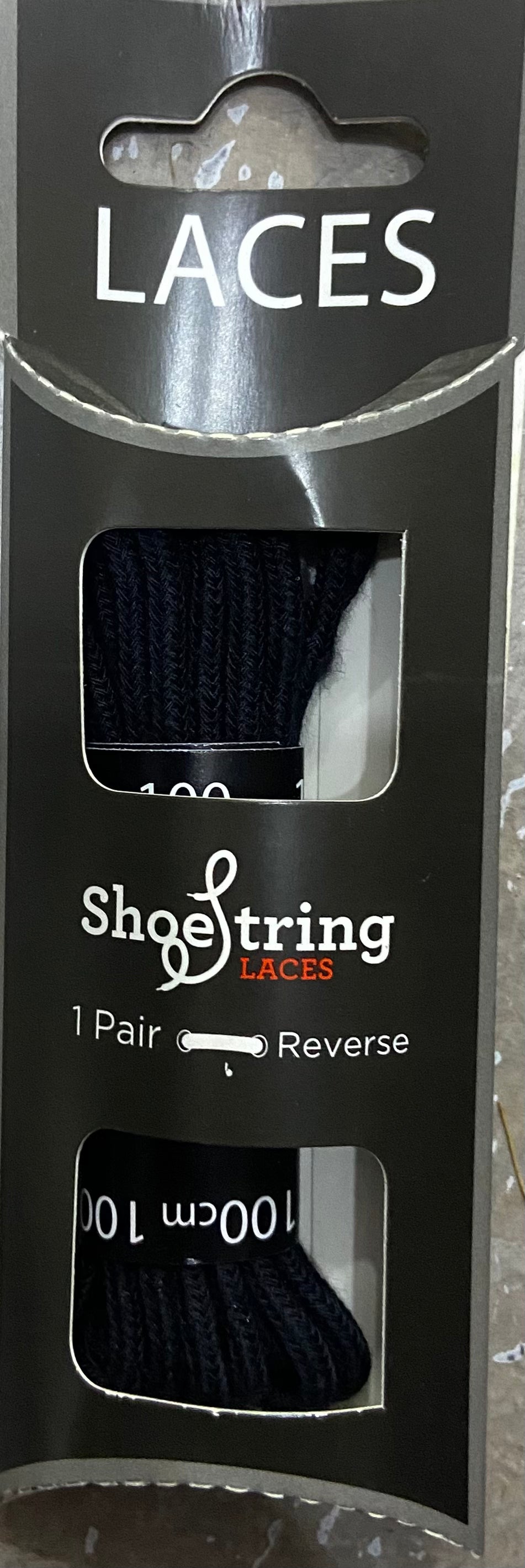 SHOE STRING LACES 100cm BLACK ROUND
