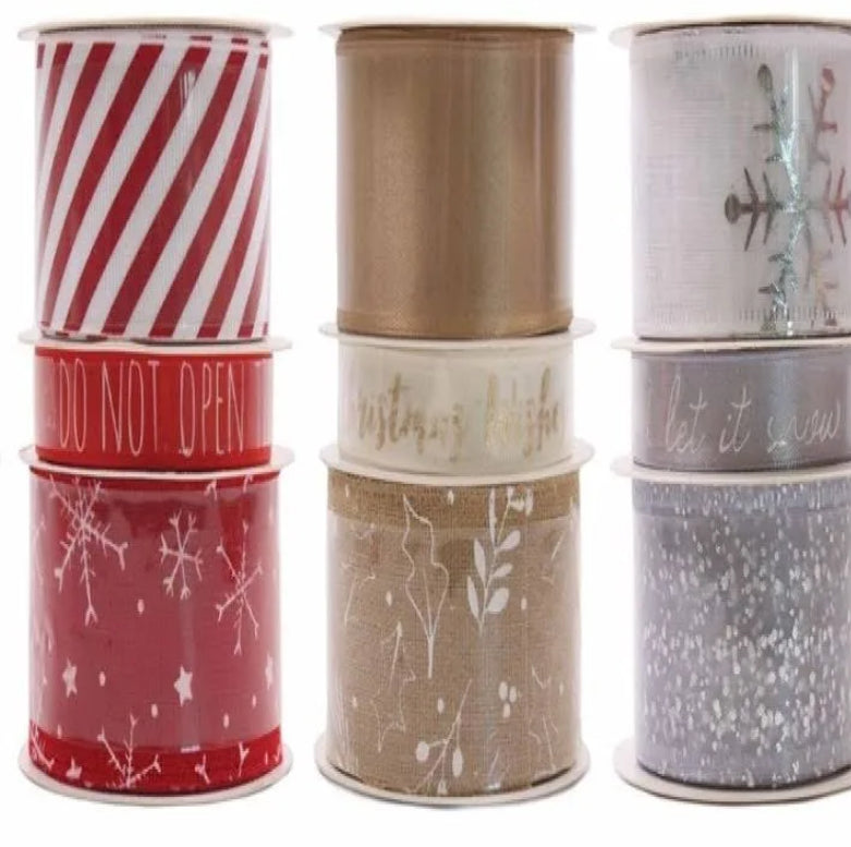 Tallon Lot de 3 Bobines de Ruban de Noël de Luxe Unies