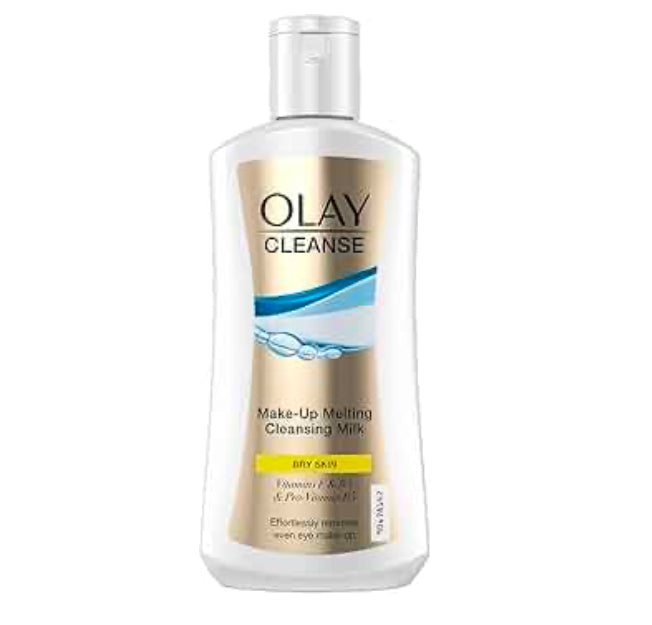 Olay Cleanse Lait Nettoyant Démaquillant Peaux Sèches, 200 ml