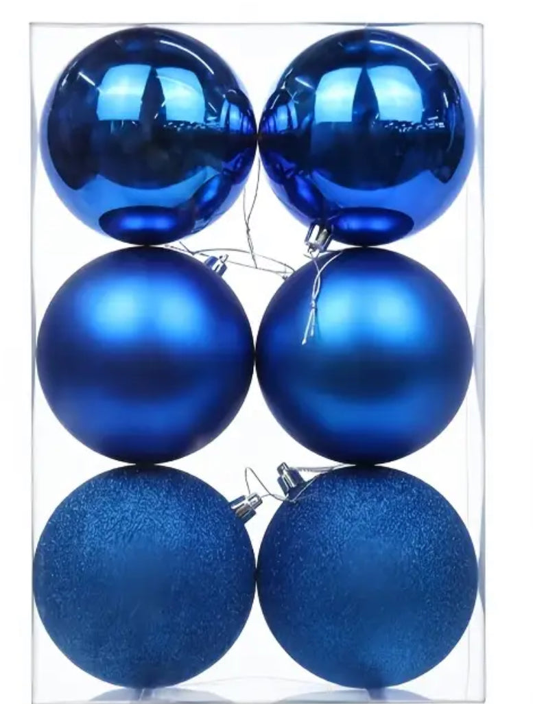 BOULES DE NOËL 6pcs 6cm BLEU