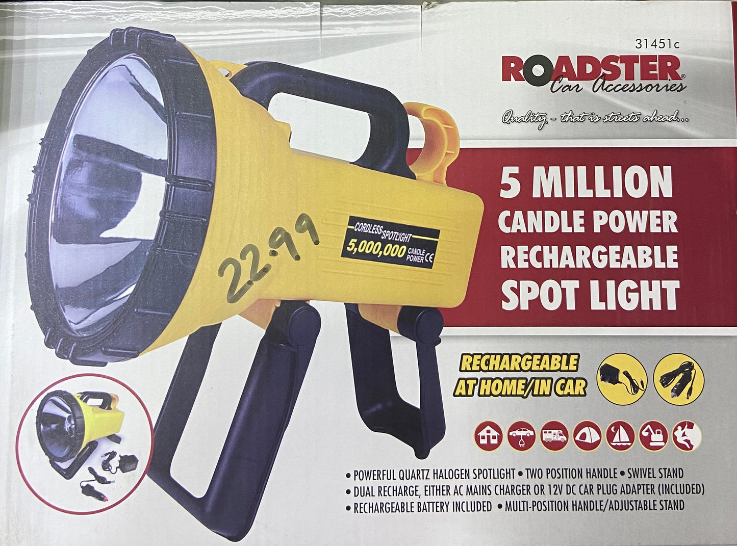 Projecteur rechargeable Roadster de 5 millions de candelas