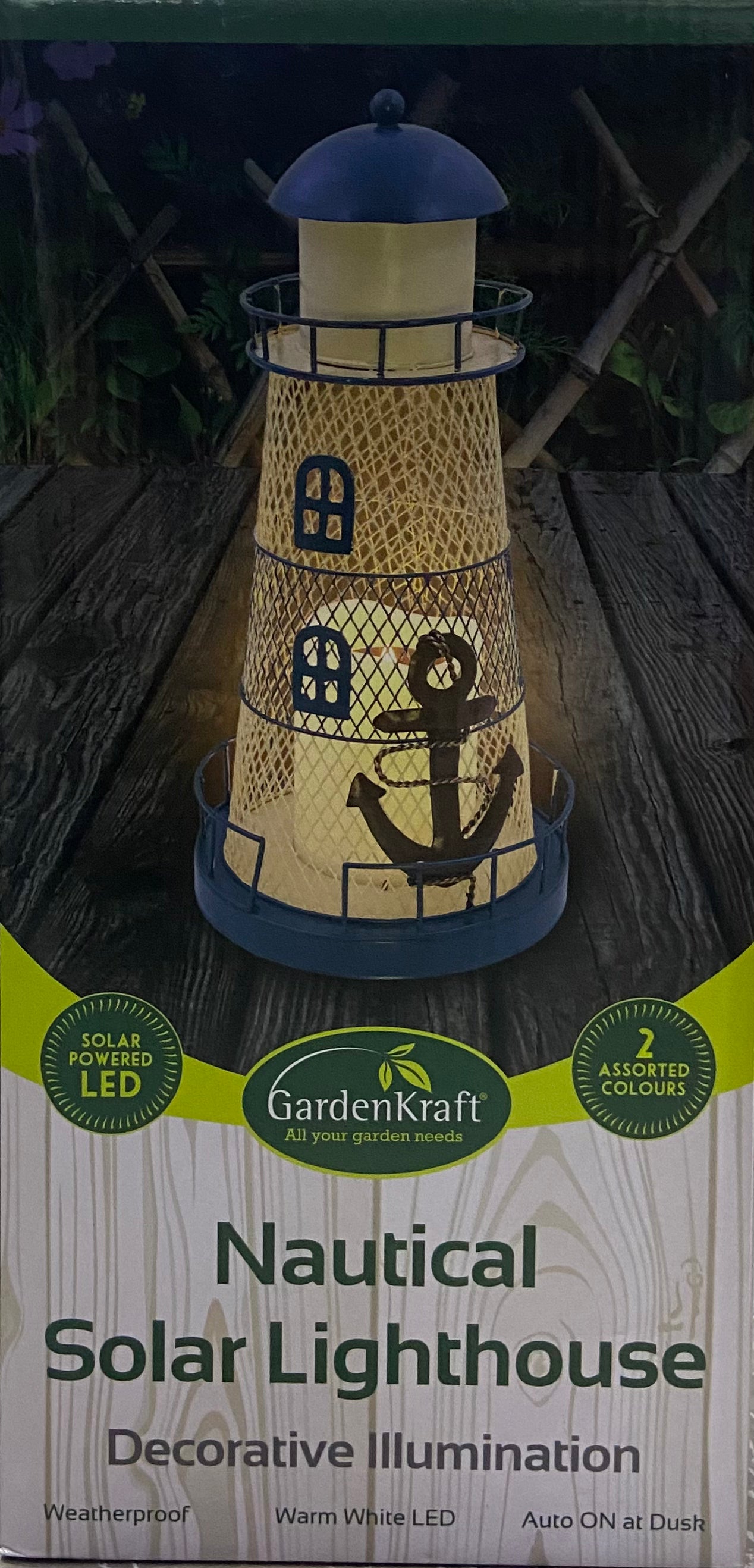 GARDEN KRAFT PHARE SOLAIRE NAUTIQUE BLANC CHAUD