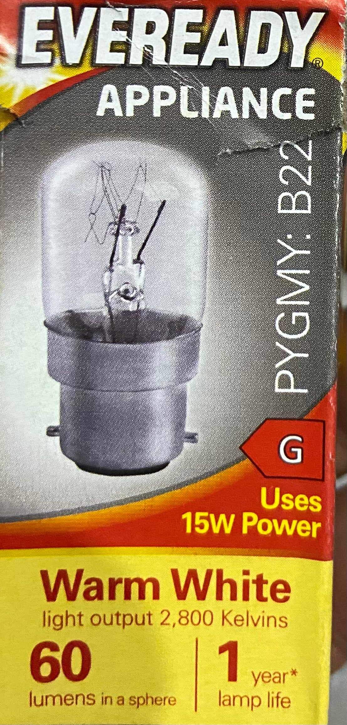 EVEREADY APPAREIL B22 15w BLANC CHAUD