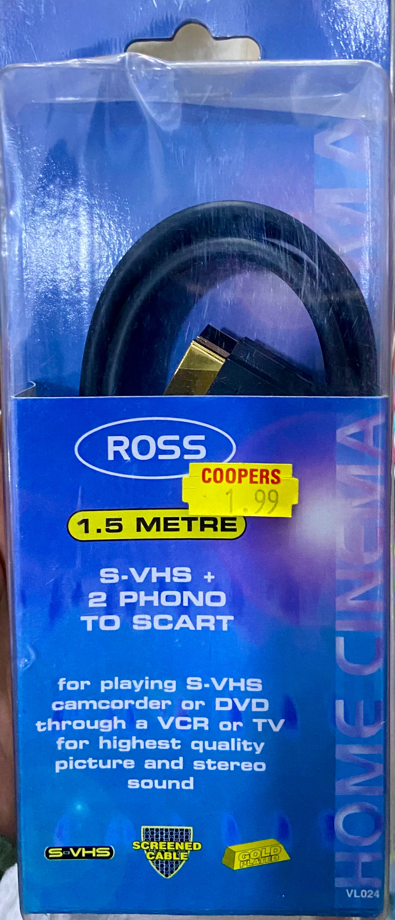 ROSS 1.5 METRE S-VHS + 2 PHONO TO SCART
