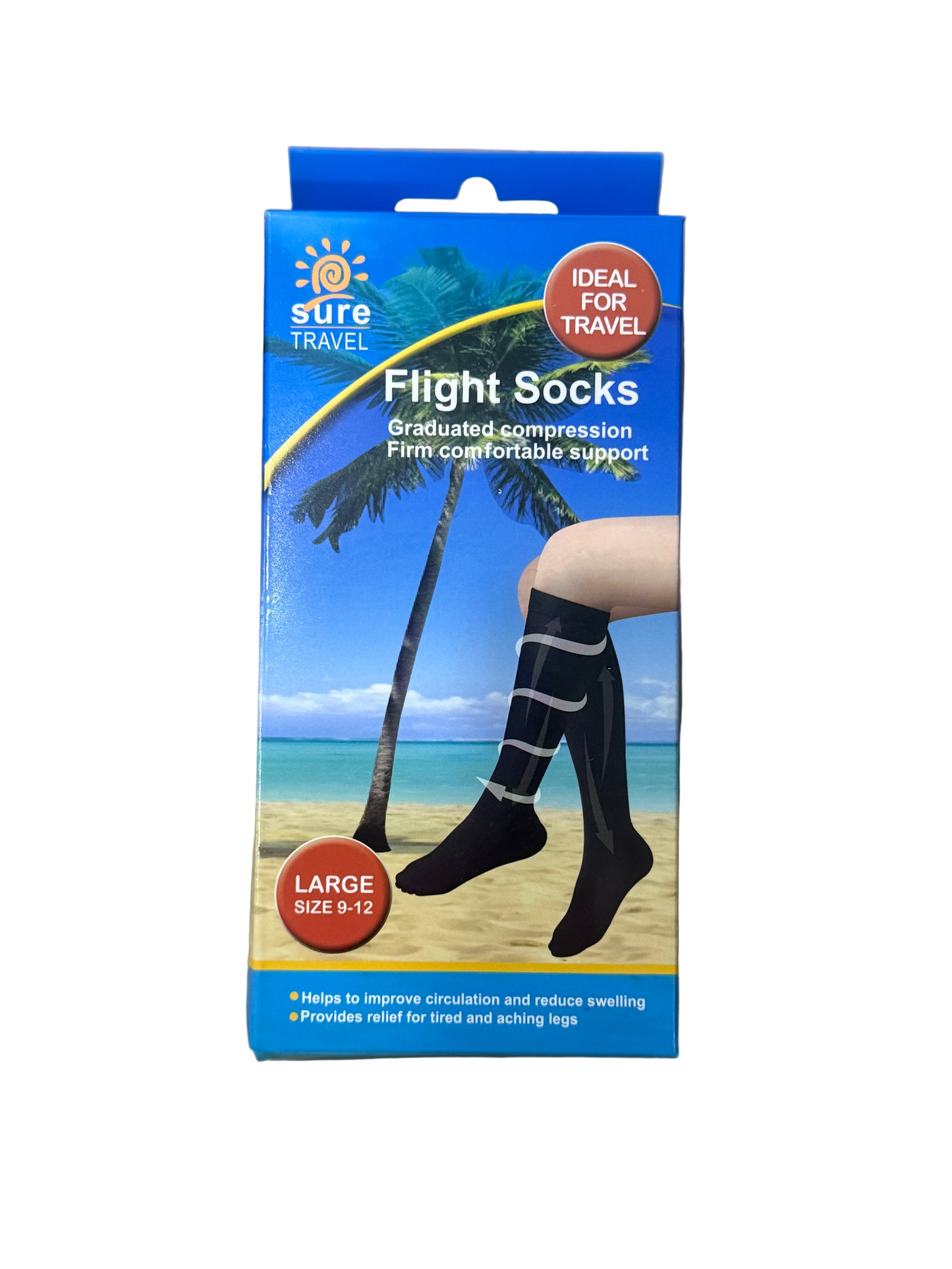 SURE TRAVEL CHAUSSETTES DE VOL GRANDE TAILLE 9-12