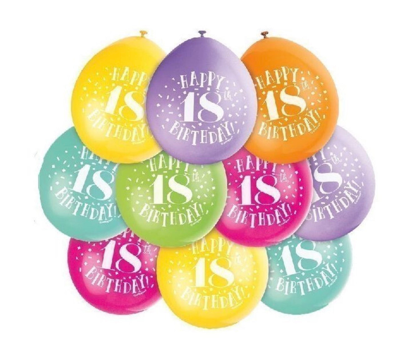 BALLONS DE BAIN EN LATEX 9 POUCES UNIQUE JOYEUX ANNIVERSAIRE 18 (10)