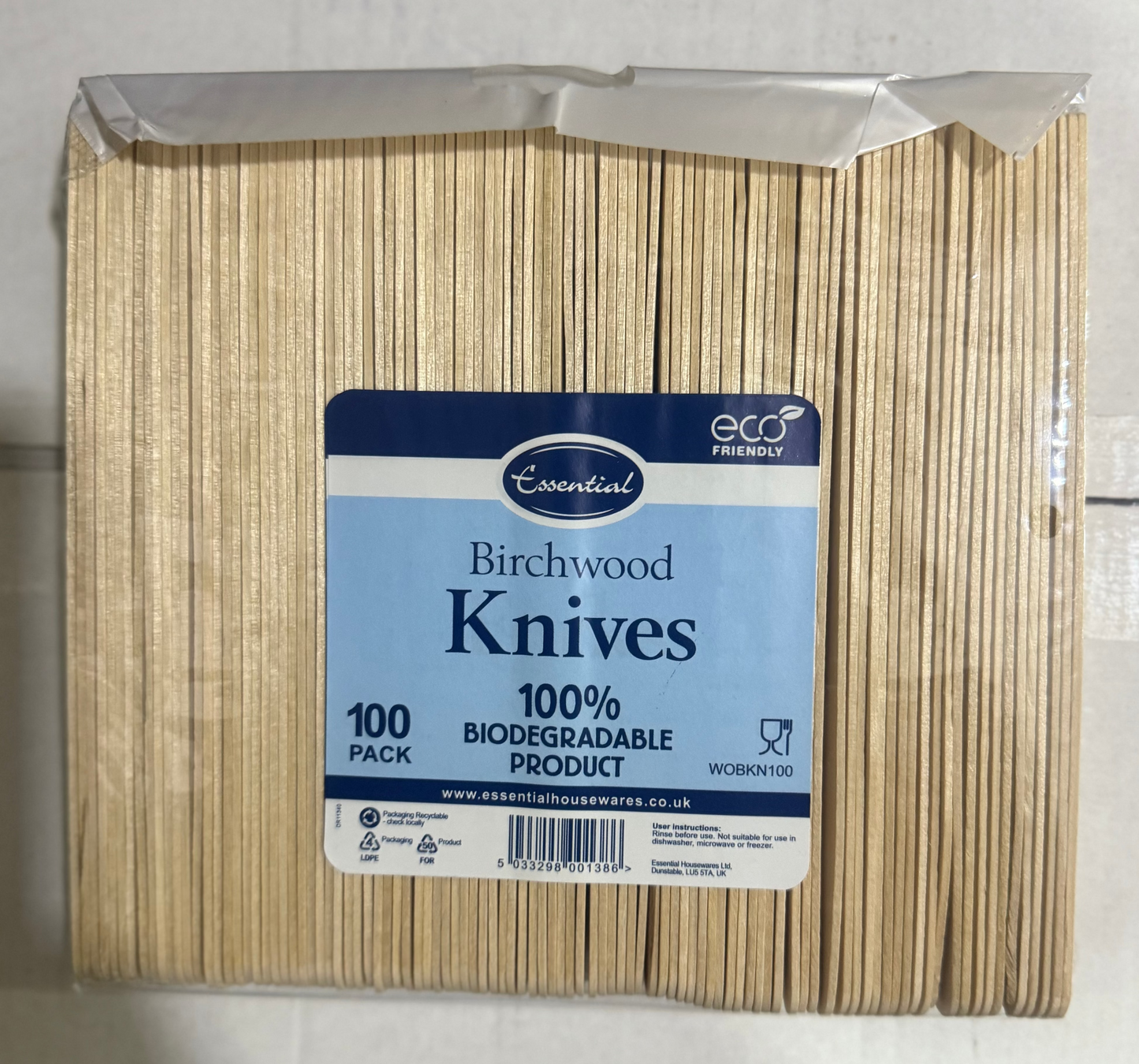 COUTEAUX EN BOIS DE BOULEAU ESSENTIELS paq/100