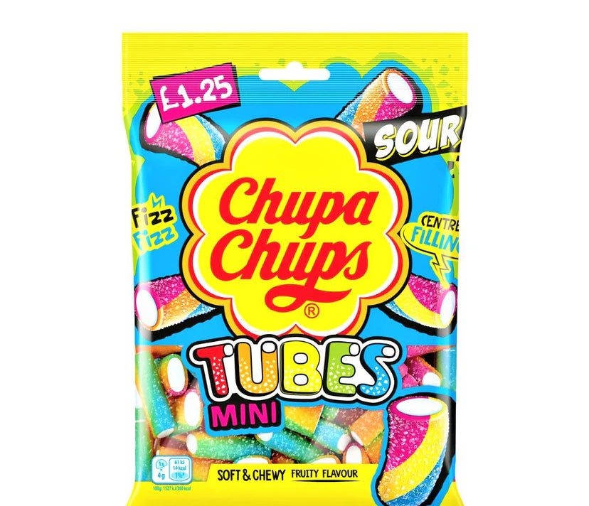 Chupa Chups Mini Sour Tubes Share Bag 120g