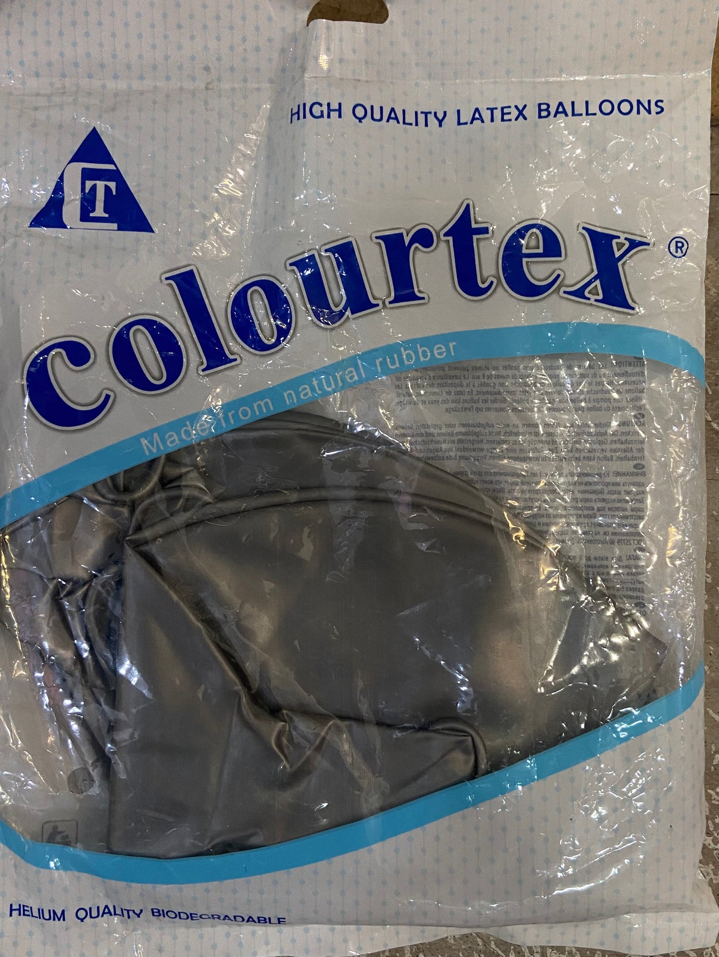 COLOURTEX BALLONS DE BAUDUCHE LATEX HAUTE QUALITÉ ARGENTÉ