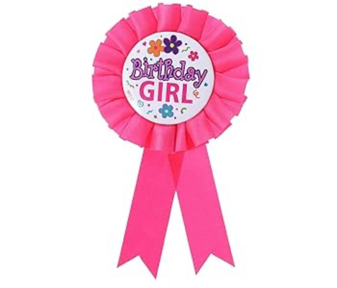 BIRTHDAY GIRL ROSETTE BADGE PINK