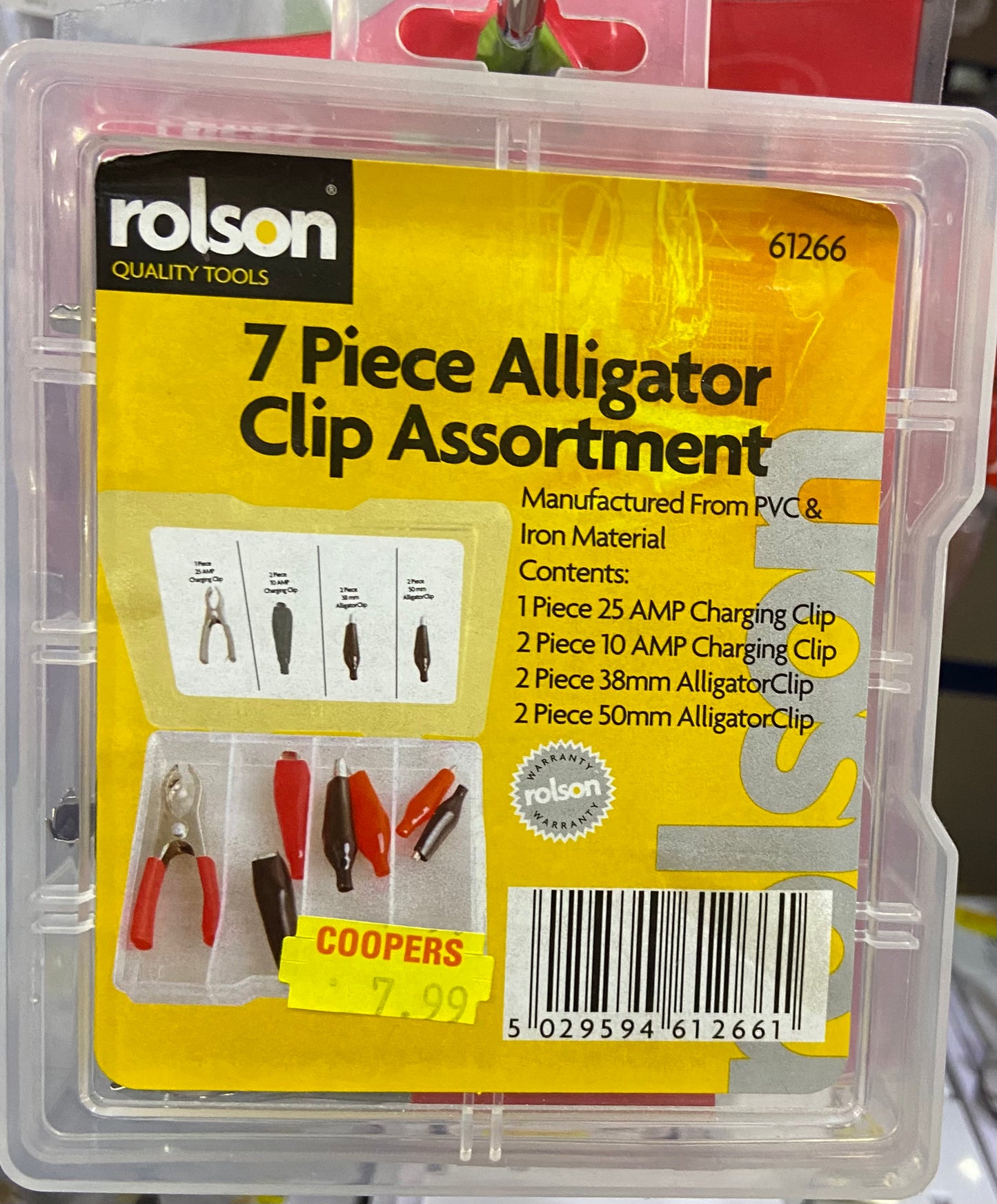 ROLSON 7 PIECE ALLIGATOR CLIP ASSORTMENT