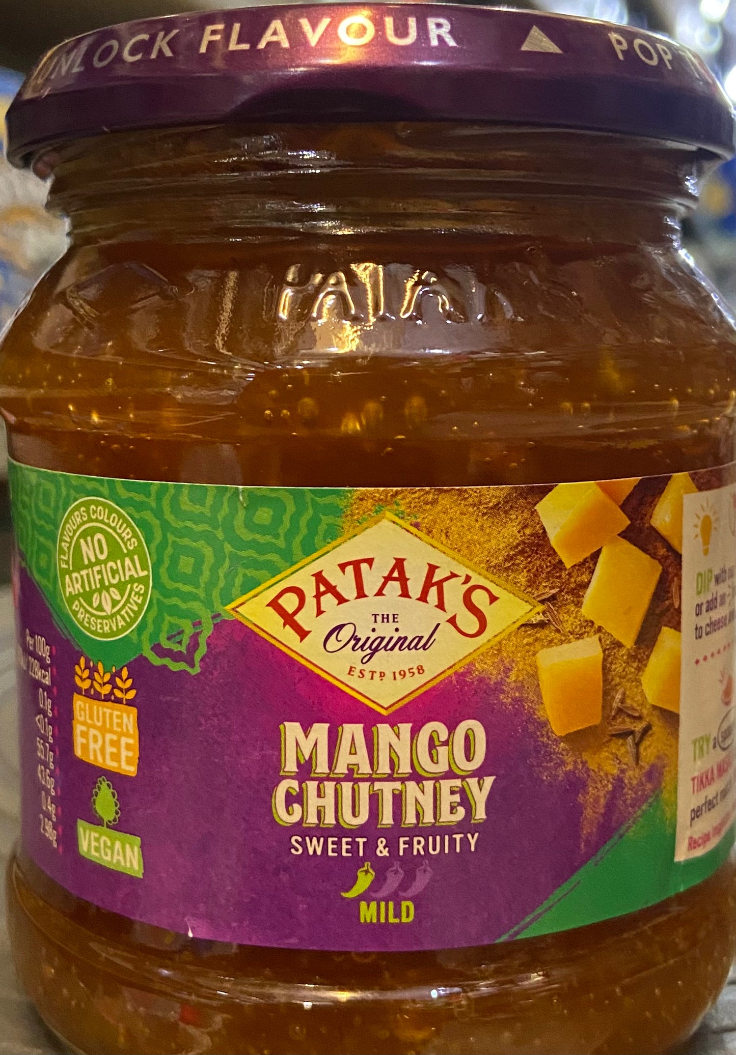 CHUTNEY DE MANGUE PATAK’S 340g