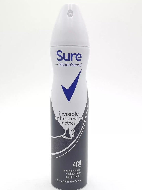 SURE DÉODORANT INVISIBLE ANTI-TRACES BLANCHES ET JAUNES 250ML