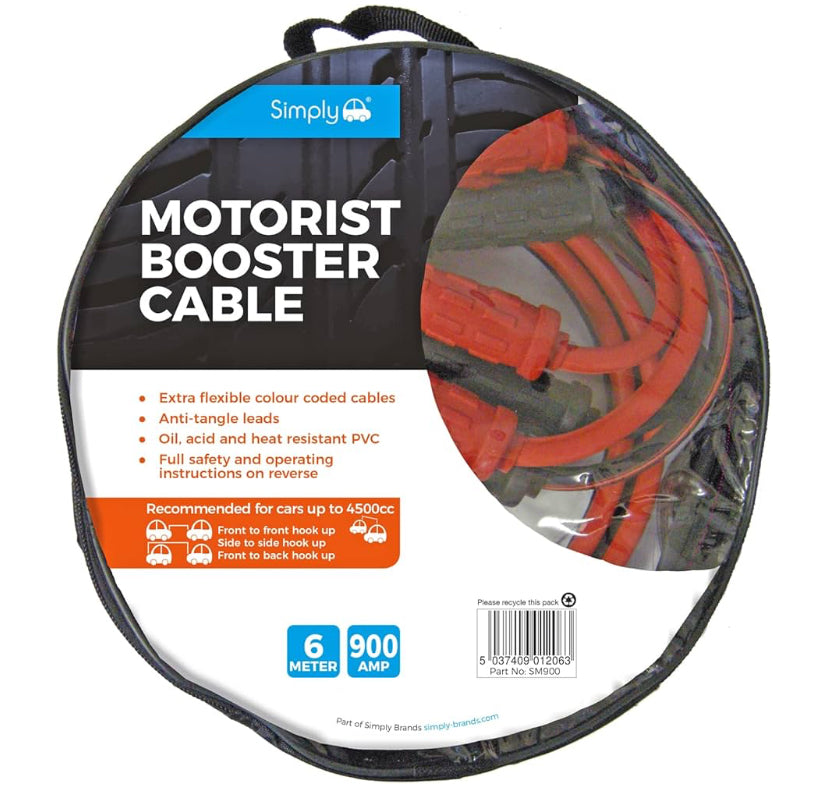 ZIP-BAG MOTORIST JUMP LEADS BOOSTER CABLE 6M 900AM