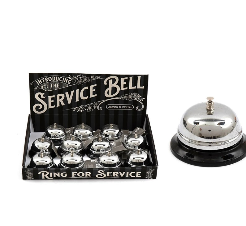 Desk Service Bell, Black & Sil