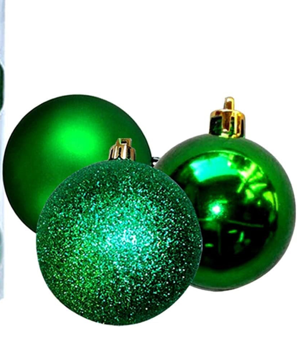 CHRISTMAS BAUBLES 6pcs 6cm DARK GREEN