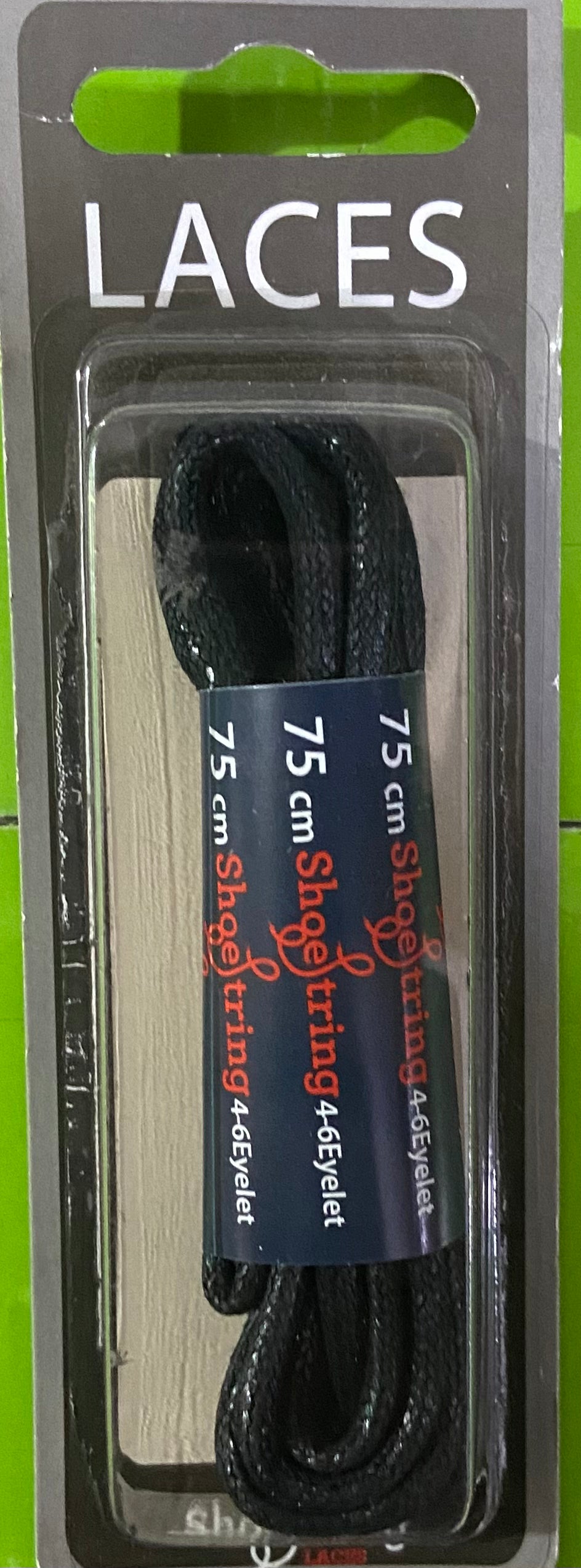 SHOE STRING LACES 75cm BLACK