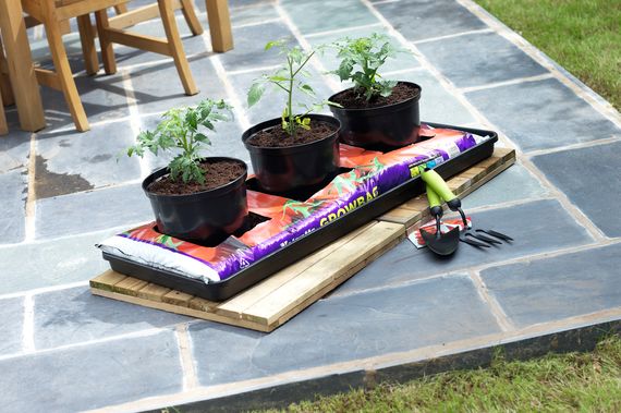 WhiteFurze Grow Bag Multi Use Tray Black 98cm