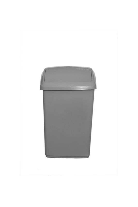 30L Swing Top Bin - Silver
