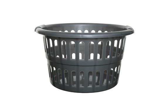 PANIER À LINGE ROND ARGENTÉ 48 CM
