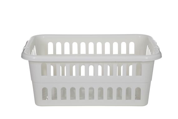 59CM RECT LAUNDRY BASKET CREAM