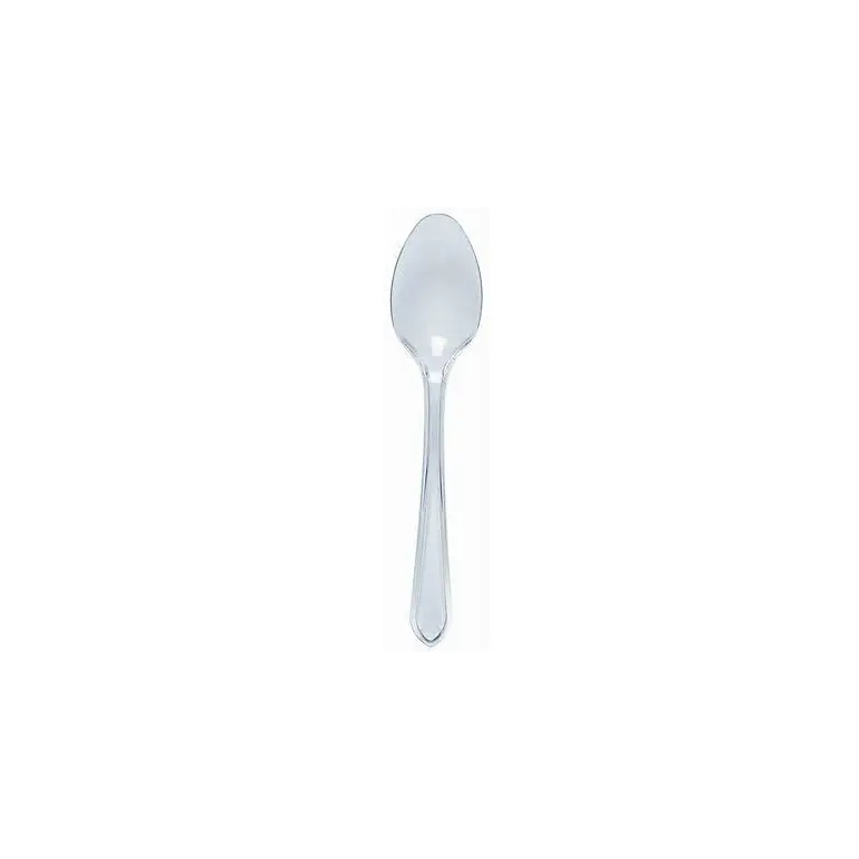 Essential Heavy Duty Disposable Plastic Tea Spoons (Pack Of 50) Clear