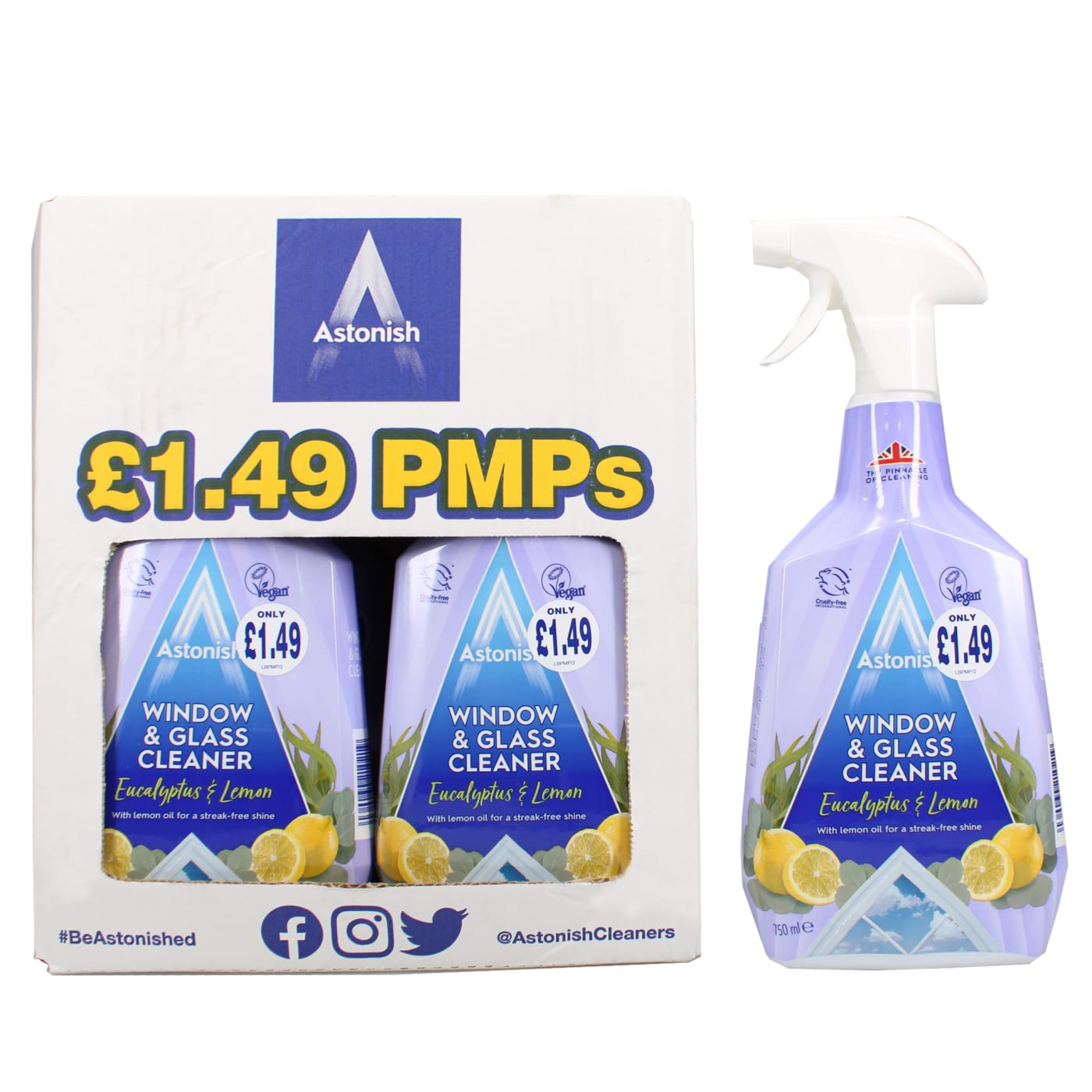 ASTONISH 750ML FENÊTRE 1,49 £