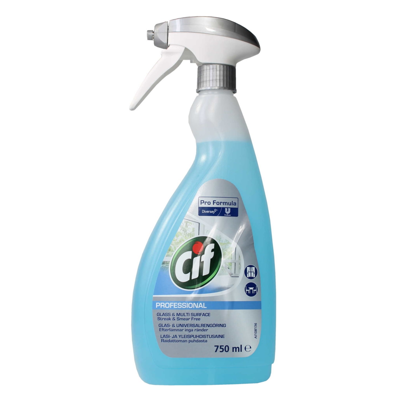 CIF PROFESSIONNEL NETTOYANT VITRES ET MULTI-USAGES 750 ML