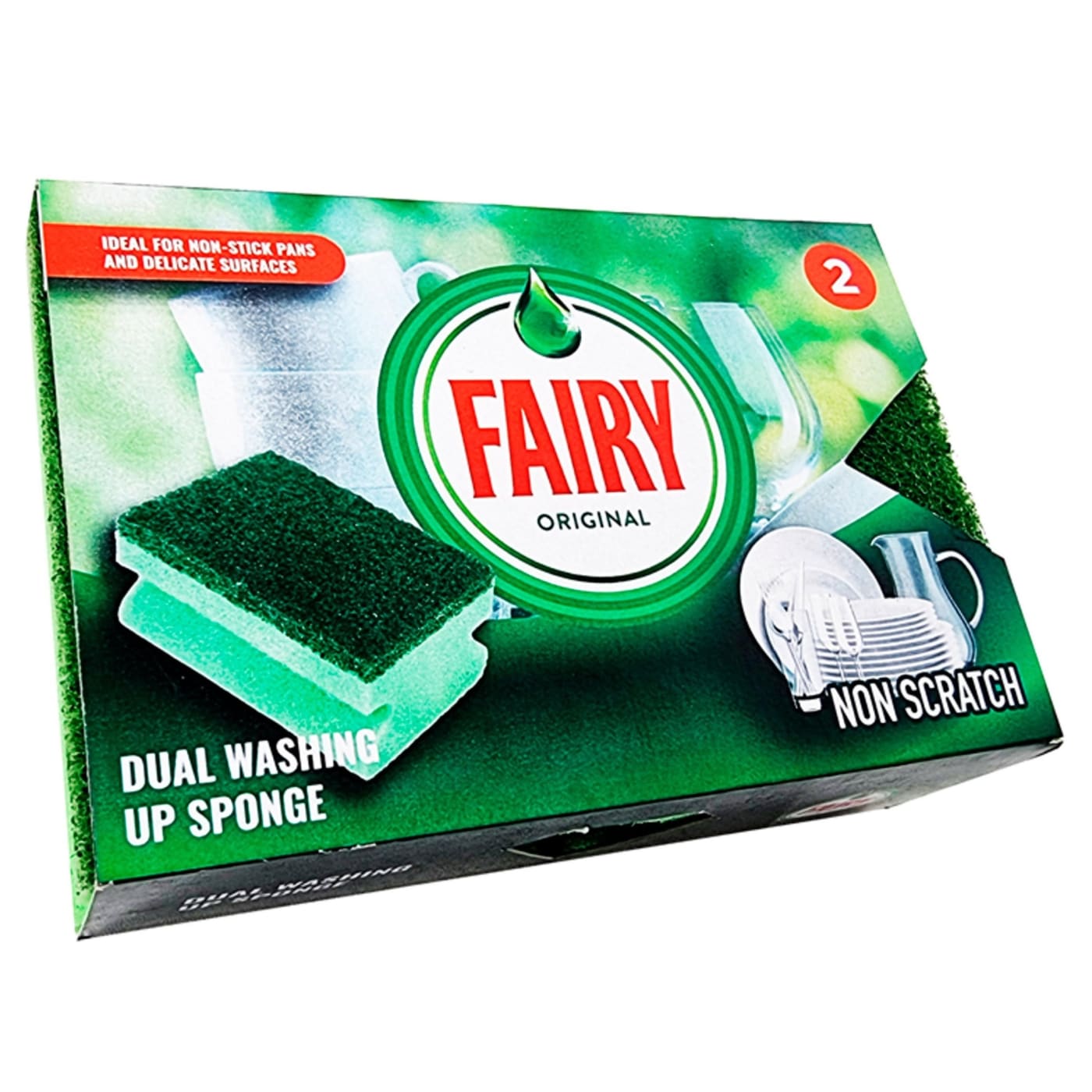 FAIRY ÉPONGE À RÉCURER VERTE 2 PIÈCES
