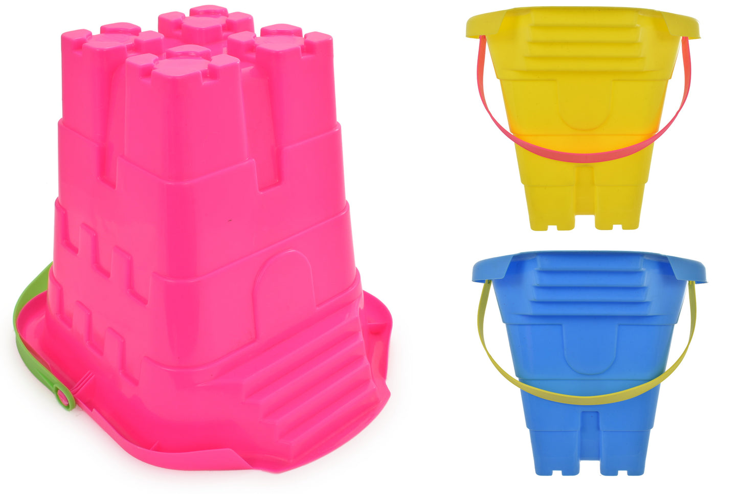 Grand Seau Château Carré avec Marches - 10,5" / 26 cm - Parfait pour les jeux de sable et les activités de plein air